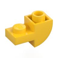 Деталь LEGO Brick Curved Inverted 1 x 2 with 1 x 1 Cutouts, Желтый