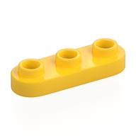 Деталь LEGO Пластина специальная скруглённая 1 x 3, с 3 открытыми штырьками, Желтый