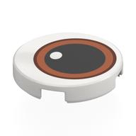 Деталь LEGO Tile Round 2 x 2 with Eye, Nougat Iris, Large Black Pupil print, Белый