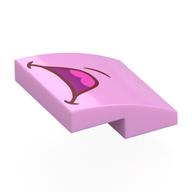 Brick Curved 2 x 2 x 2/3 with Open Mouth, Pink Tongue print