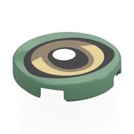 Деталь LEGO Tile Round 2 x 2 with Eye, Dark Tan/Tan Iris, Black/White Pupil print, Песочно-зеленый