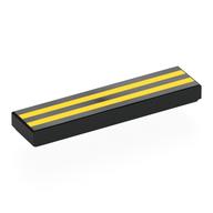 Деталь LEGO Tile 1 x 4 with Solar Panels Print, Черный