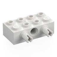Деталь LEGO Кирпичик Technic 2 x 4, с 4 отверстиями под штифт, с 2 штифтами, Белый