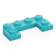 Деталь LEGO Пластина круглая половинная 2 x 4, с вырезом 1 x 2, Средне-лазурный