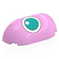 Деталь LEGO Brick Round, Curved 2 x 4 x 2, Half, No Studs, Dark Turquoise Jigglypuff Right Eye Print, Ярко-розовый