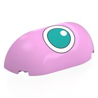 Деталь LEGO Brick Round, Curved 2 x 4 x 2, Half, No Studs, Dark Turquoise Jigglypuff Left Eye Print, Ярко-розовый