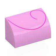 Деталь LEGO Brick Curved 1 x 2 x 1 No Studs with Airplane Windows print, Ярко-розовый