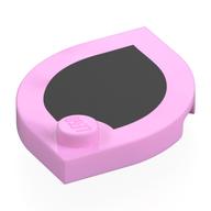 Деталь LEGO Plate Special 3 x 3 with Rounded Corners, 1 Stud with Black Print, Ярко-розовый