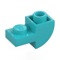 Деталь LEGO Brick Curved Inverted 1 x 2 with 1 x 1 Cutouts, Средне-лазурный
