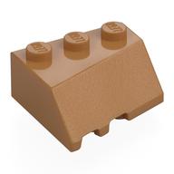 Деталь LEGO Brick Wedged 3 x 3 Right with Slope 45°, Средне-темный телесный