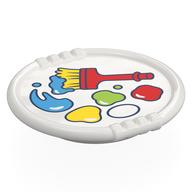 Деталь LEGO Duplo Disk with Paint and Paintbrush Print, Белый