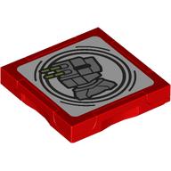 Деталь LEGO Tile Special 2 x 2 with SMART Tag with Turbo Laser Cannon print, Красный