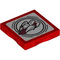 Деталь LEGO Tile Special 2 x 2 with SMART Tag with A-Wing print, Красный