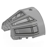 Деталь LEGO Windscreen 5 x 6 x 2 2/3, Curved Top with Millennium Falcon Cockpit print, Прозрачный бесцветный