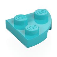 Деталь LEGO Пластина круглая угловая 2 x 2, Средне-лазурный