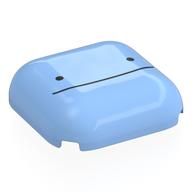 Деталь LEGO Brick Round, Curved 4 x 4, Black Line and 2 Dots, Ditto Face Print, Ярко-светло-голубой