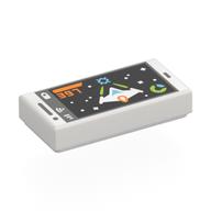 Деталь LEGO Tile 1 x 2 with Phone Screen, Video Game, Space Ship, Lime Blasters, Space print, Белый