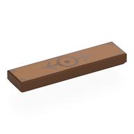 Деталь LEGO Tile 1 x 4 with Dark Brown Circle, 2 Arrows print, Красно-коричневый