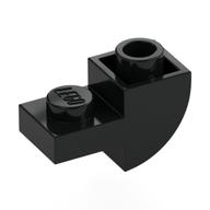 Деталь LEGO Brick Curved Inverted 1 x 2 with 1 x 1 Cutouts, Черный