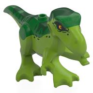 Animal, Dinosaur, T-rex Baby with Yellow Eyes, Dark Green Top print