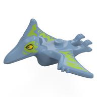 Деталь LEGO Animal, Dinosaur, Pteranodon with Yellow Eyes, Lime Markings print, Песочно-синий