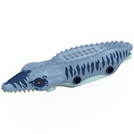 Деталь LEGO Animal Body Part, Dinosaur, Mosasaurus Body with Dark Blue Markings, Light Aqua Belly print, Песочно-синий
