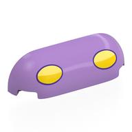 Деталь LEGO Brick Round, Curved Triple 1 x 4 x 1 with Yellow Ovals / Headlights print, Средне-лавандовый