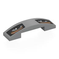 Brick Curved 4 x 1 Double with No Studs with print