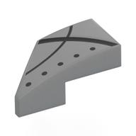 Brick Wedged, Curved 2 x 1 with Stud Notch Right with print
