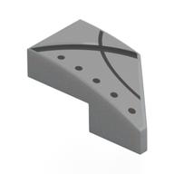 Brick Wedged, Curved 2 x 1 with Stud Notch Left with print