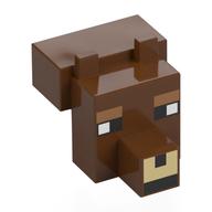 Animal Body Part, Head Blocky with Black/White Eyes, Medium Nougat Eyebrows, Tan Nose print