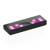 Деталь LEGO Tile 1 x 3 with Pixelated Magenta, Bright Pink print, Черный