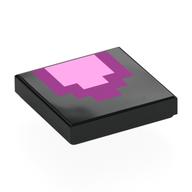 Деталь LEGO Tile 2 x 2 with Purple, Bright Pink Squares (Minecraft), Черный