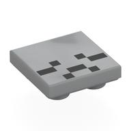 Деталь LEGO Tile Special 2 x 2 Inverted with Pixelated Ghast Face, Frown print, Светлый сине-серый