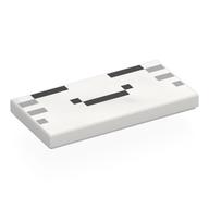 Деталь LEGO Tile 2 x 4 with Pixelated Ghast Face print, Белый