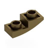 Деталь LEGO Скос изогнутый перевёрнутый 2 x 1, Золотистый металлик