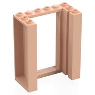 Деталь LEGO Door Frame 3 x 6 x 6 with Inside Grooves, Светлый телесный