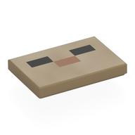 Деталь LEGO Tile 2 x 3 with Pixelated Face, Black Eyes, Nougat Nose print, Темно-песочный
