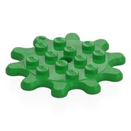 Деталь LEGO Plate Special 4 x 4 Gear with 10 Teeth, Ярко-зеленый