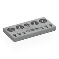 Деталь LEGO Tile 2 x 4 with Dashboard, Black Dials, Dark Bluish Grey Switches print, Светлый сине-серый