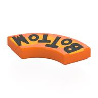 Деталь LEGO Tile 2 x 2 Curved, Macaroni with print, Оранжевый