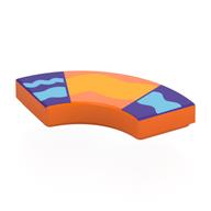 Деталь LEGO Tile 2 x 2 Curved, Macaroni with print, Оранжевый