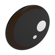 Деталь LEGO Shield Round Bowed with Eye, White Circles, Reddish Brown Iris print, Черный