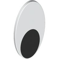 Деталь LEGO Shield Ovoid with Grip with Black Oval (Eye) print, Белый