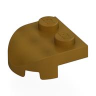 Деталь LEGO Brick Curved 2 x 2 with Curved Front, 2 Studs, Жемчужно-золотой