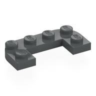 Деталь LEGO Пластина круглая половинная 2 x 4, с вырезом 1 x 2, Темный сине-серый