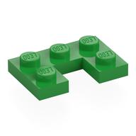Деталь LEGO Пластина 2 x 3, с вырезом 1 x 1, Ярко-зеленый