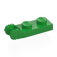 Деталь LEGO Пластина шарнирная фиксирующая 1 x 2, с 2 пальцами на торце, без паза, с 7 зубьями, Ярко-зеленый