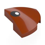 Деталь LEGO Brick Round Corner, Curved 2 x 2 x 2/3 Quarter Circle with Black Eye, White Pupil print, Темно-оранжевый