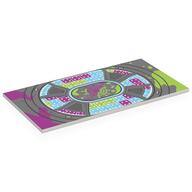 Деталь LEGO Tile 8 x 16 with Dance Floor, Light Bluish Gray Surface, Lime/Bright Light Blue/Magentas Squares, Splotches print, Белый